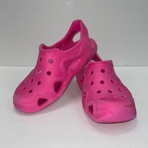 Crocs Swiftwater Wave Toddler Girls 13 Pink Slip On Shoes Water Shoes Beach